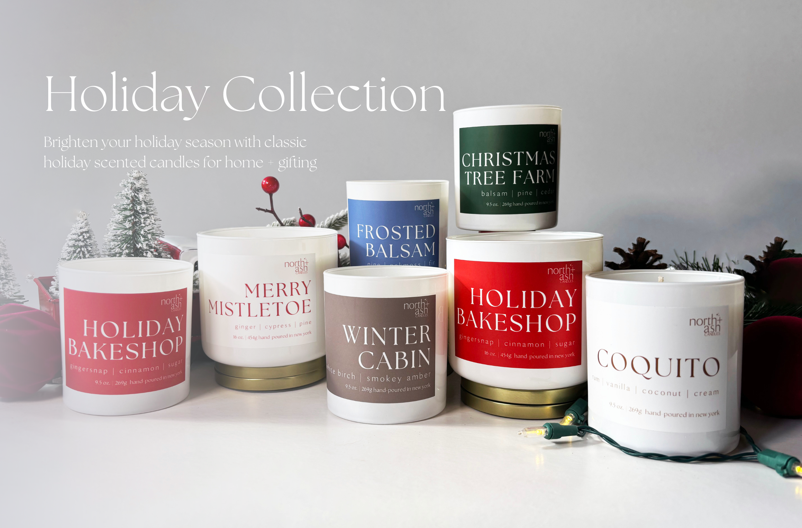 Unique Christmas Gifts Under $40: North + Ash Candles Holiday Collection