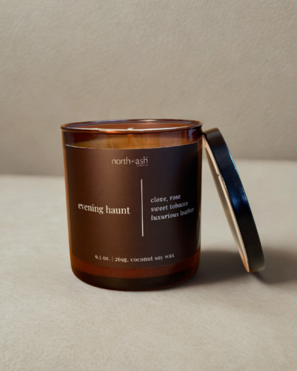 evening haunt coconut soy wax autumn halloween candle
