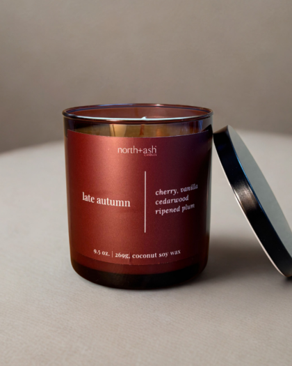 late autumn coconut soy wax autumn halloween candle