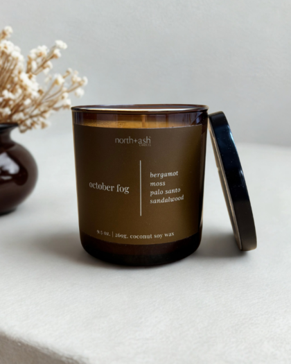 october fog coconut soy wax candle fall and autumn collection