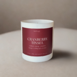 Cranberry Tinsel Coconut Soy Wax Candle hand-poured
